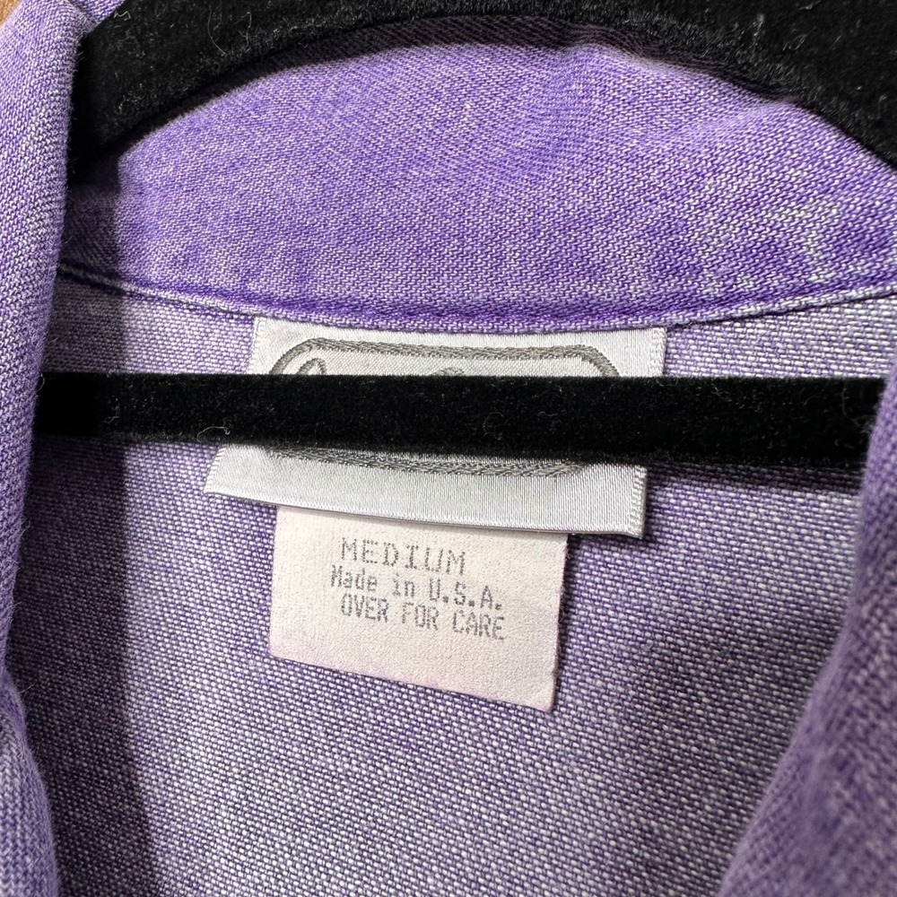 Vtg Purple Denim Saint Germain Paris Embroidered Leaf Jacket Womens M Cotton USA - Picture 5 of 8